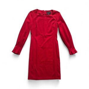 Donna Morgan Vibrant Red Long Sleeve Dress